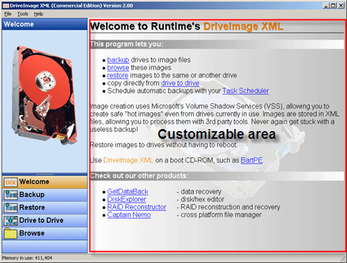 DriveImage XML Customization
